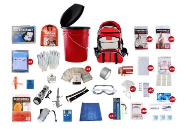 10 Person Survival Kit (Red) 72+ Hrs