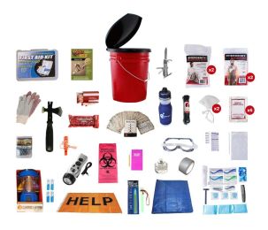 Hurricane Emergency Kit 5-Gallon Bucket with Toilet Seat Lid