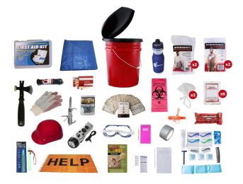 Earthquake Emergency Kit 5-Gallon Bucket with Toilet Seat
