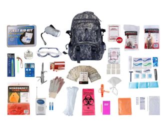 One Person Elite Survival Kit Deluxe Camouflage Backpack