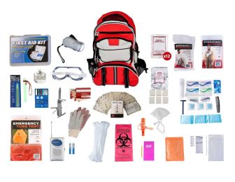 One Person Elite Survival Kit Multi-Pocket Hikers Backpack