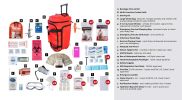 Two Person Deluxe Large Wheel Red Bag (72 Hrs)
